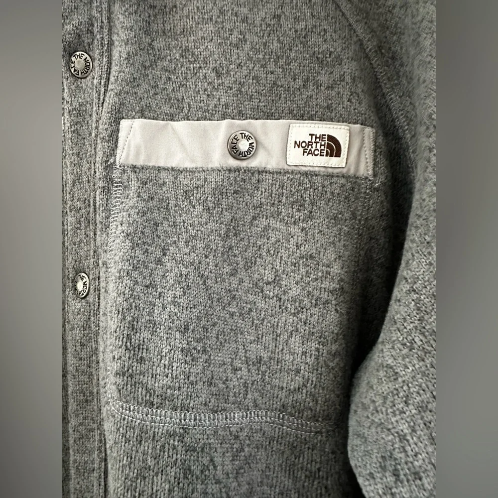 The North Face Men's Fleece Button‎ Up Shirt Jacket Grey Size L
